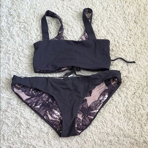 Maaji Dark Gray and Purple Bikini Set